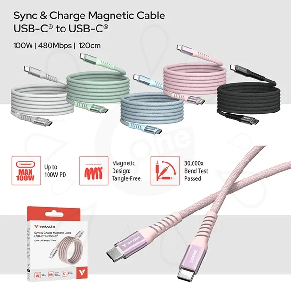 Verbatim Sync & Charge 100W Magnetic Cable - Image 2
