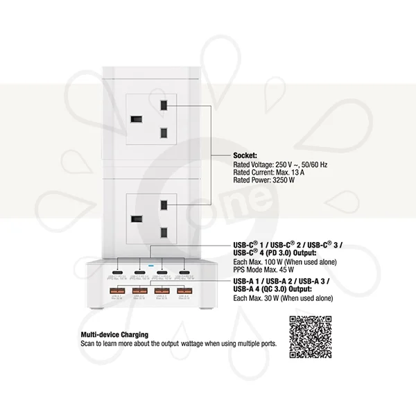 Verbatim 100W PD & QC 3.0 Power Strip - Image 3