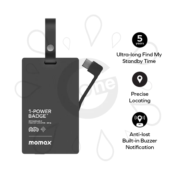 Momax 1-Power Badge Emergency Power Bank With Find My Locator Tracker - Image 2