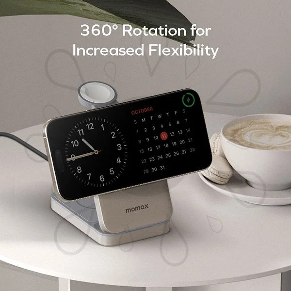 Momax Magnetic Qi2 3-in-1 Charging Stand - Image 4