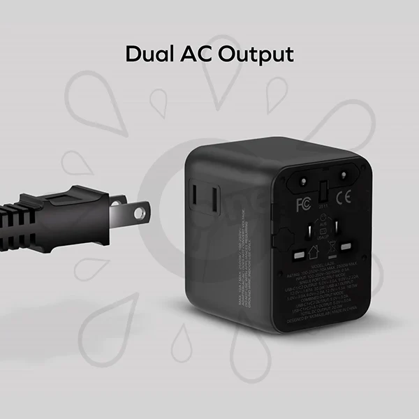 Momax 1-World² 3-Port GaN Charger 20W with Dual AC - Image 5