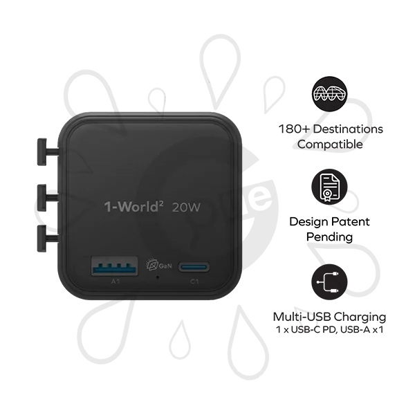 Momax 1-World² 2-Port GaN Travel Charger 20W - Image 2