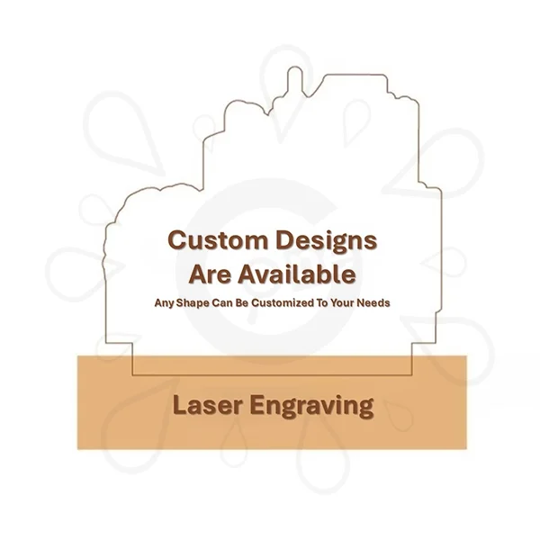 Acrylic LED Light with Solid Wood Base - Image 4