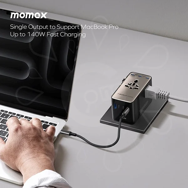 Momax 1-World² 205W 7-Port Dual AC Travel Adapter - Image 4